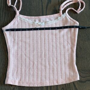 Pink Cotton Lace Trimmed Teen or Women's Top